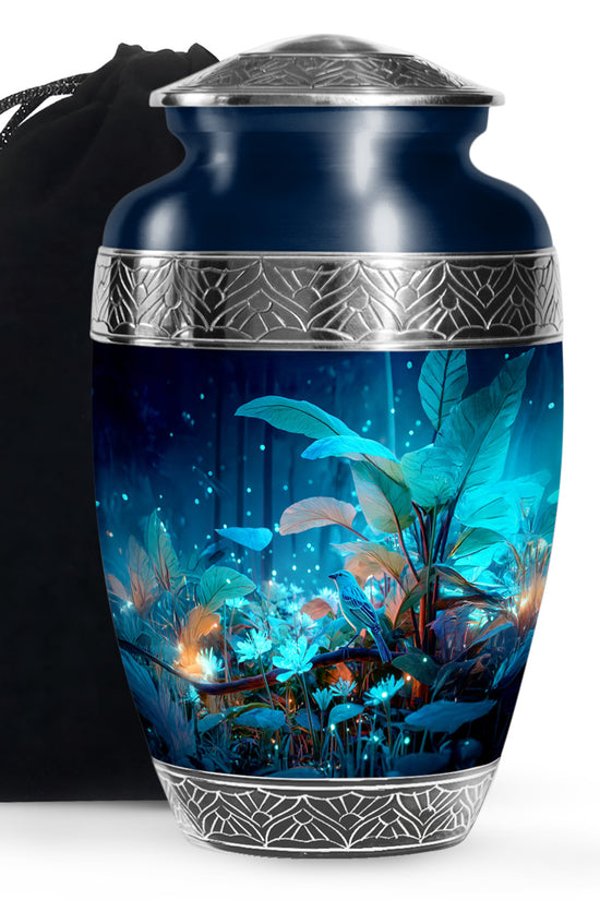 Bird Memorial Urn for Adult Male & Female - Forest Themed Funeral Urn