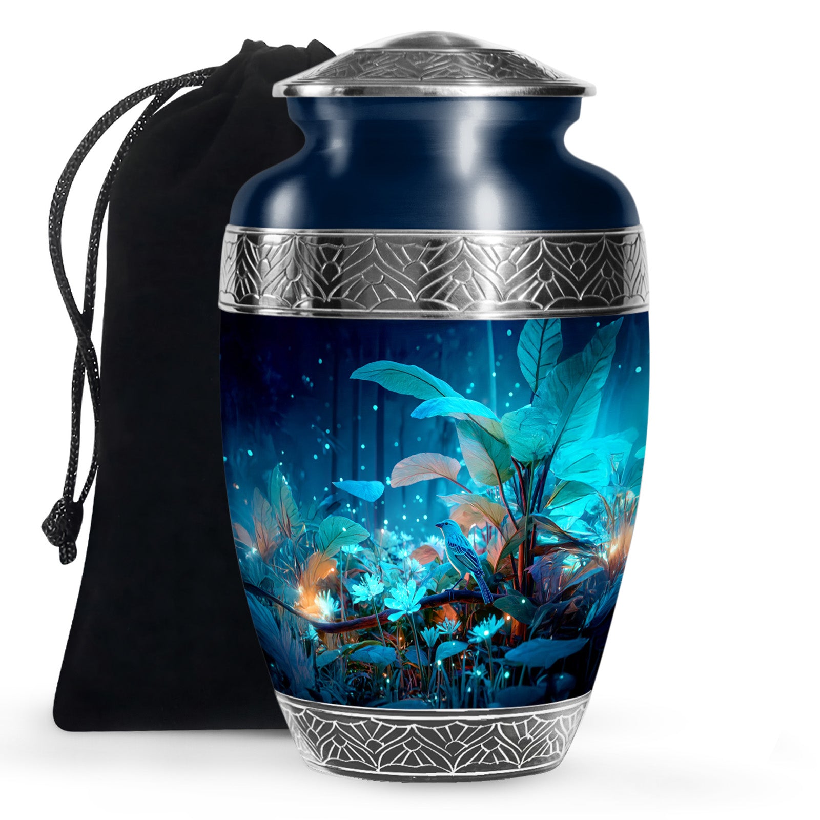 Bird Memorial Urn for Adult Male & Female - Forest Themed Funeral Urn