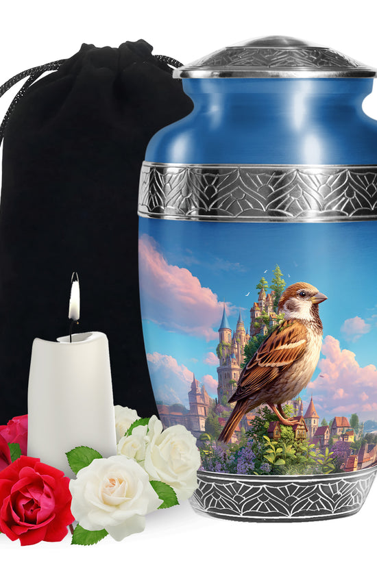 Sparrow & Castle Cremation Urn - Decorative Aluminium Urn for Human Ashes
