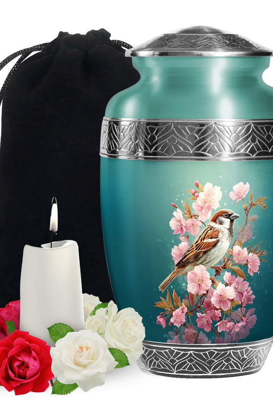 Bird & Blossom Cremation Urn - Beautiful Cremation Urn for Adult Female