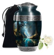 Peaceful Woodland Fishing Memorial Urn - Cremation Urns For Human Ashes