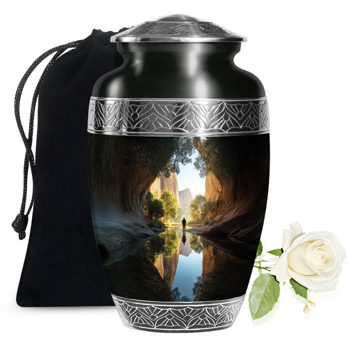 Fishing Cremation Urn For Ashes - Aluminium Memorial Urn For Adult