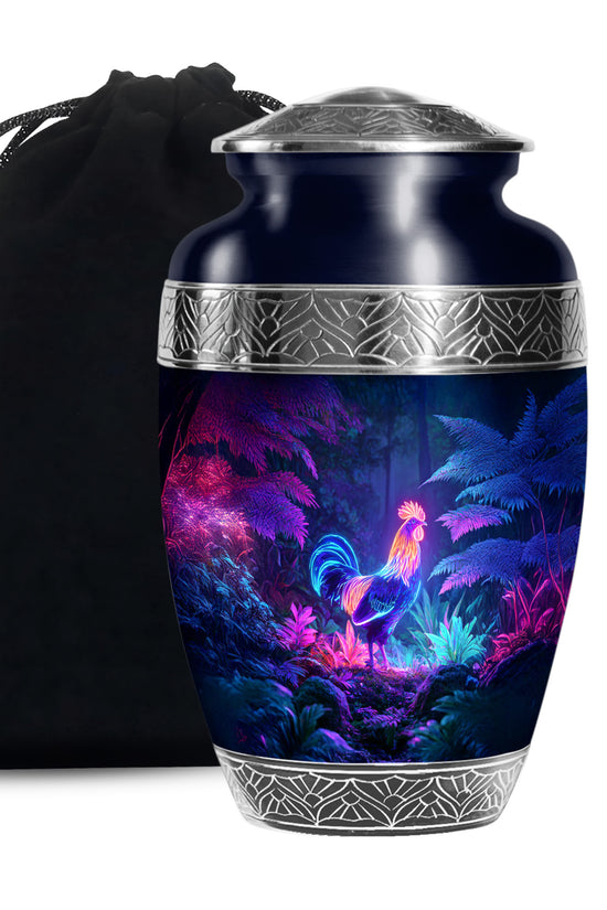 Neon Hen Cremation Urn - Forest Memorial Urn For Human Ashes
