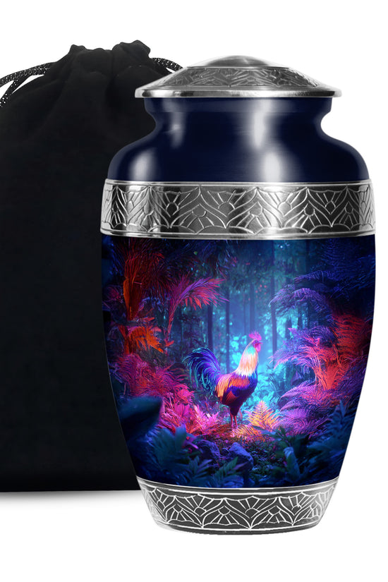 Colourful Hen Memorial Urn - Forest Funeral Urn For Male & Female