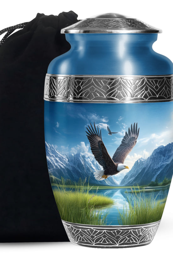 Flying Eagle Funeral Urn - Scenic Nature Cremation Urn For Loved Ones