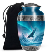 Flying Eagle Memorial Urn - Northern Lights Funeral Urn For Human Ashes