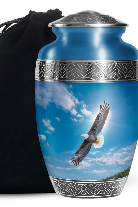 Eagle Theme Funeral Urn - Large Cremation Urn For Adult Ashes