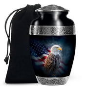 American Flag Memorial Urn - Military Theme Funeral Urn For Adult Ashes