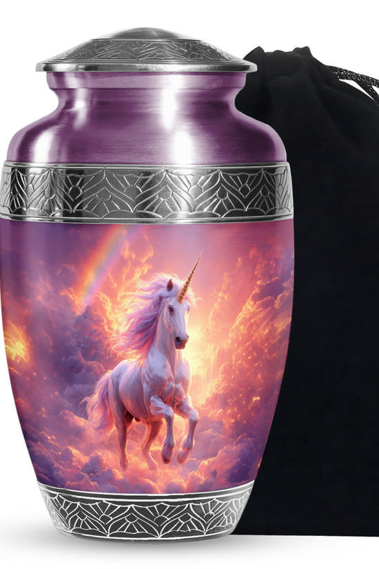 Unicorn Theme Funeral Urn - Spiritual Theme Memorial Urn For Adult Ashes