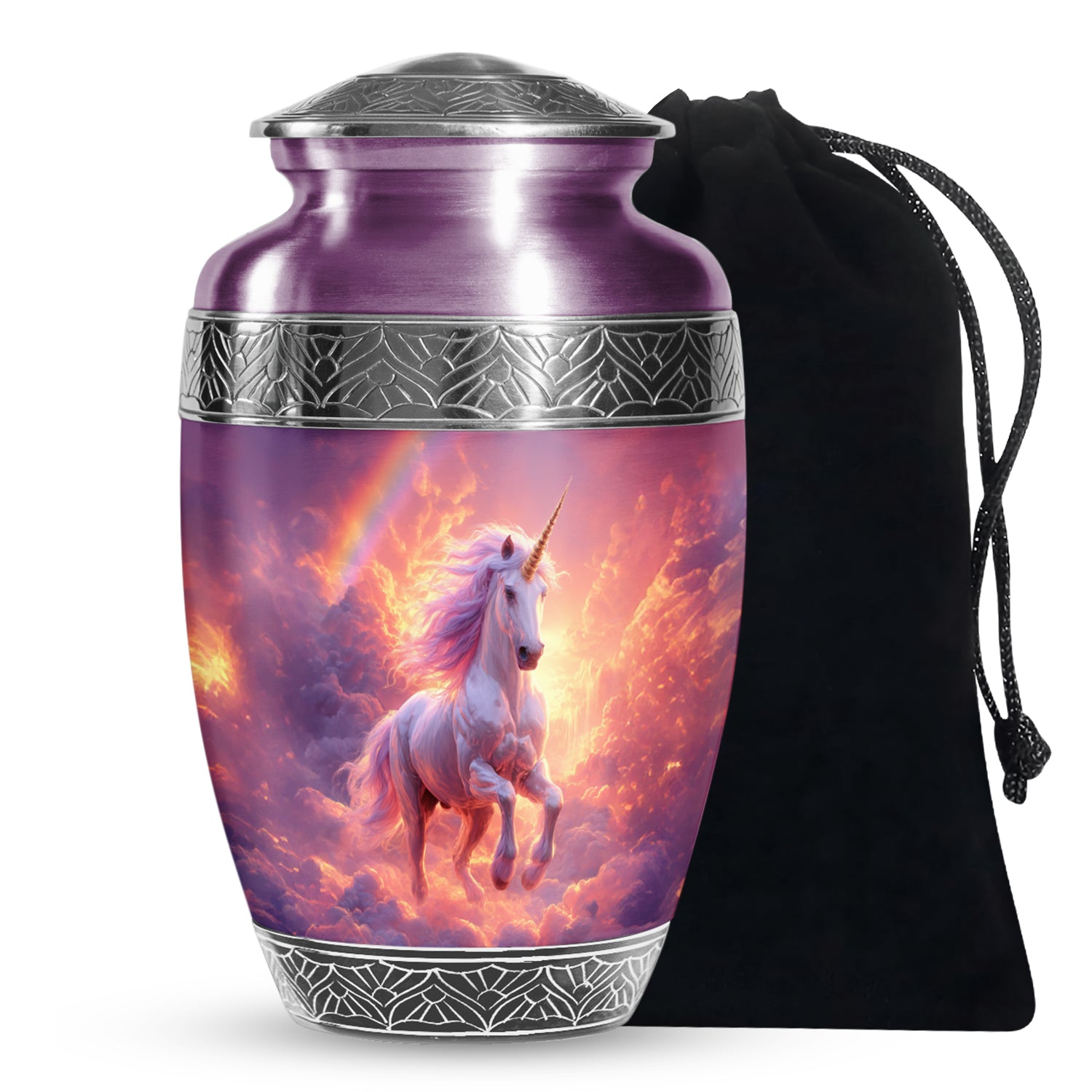 Unicorn Theme Funeral Urn - Spiritual Theme Memorial Urn For Adult Ashes