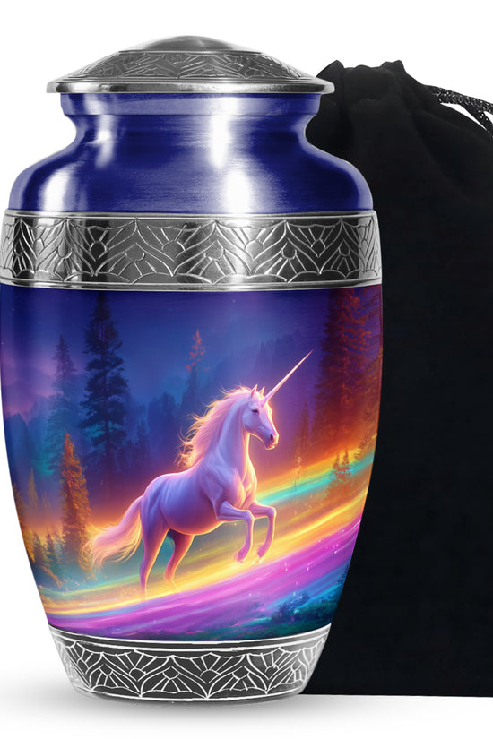 Unicorn Theme Memorial Urn - Rainbow Theme Cremation Urn For Adult Ashes