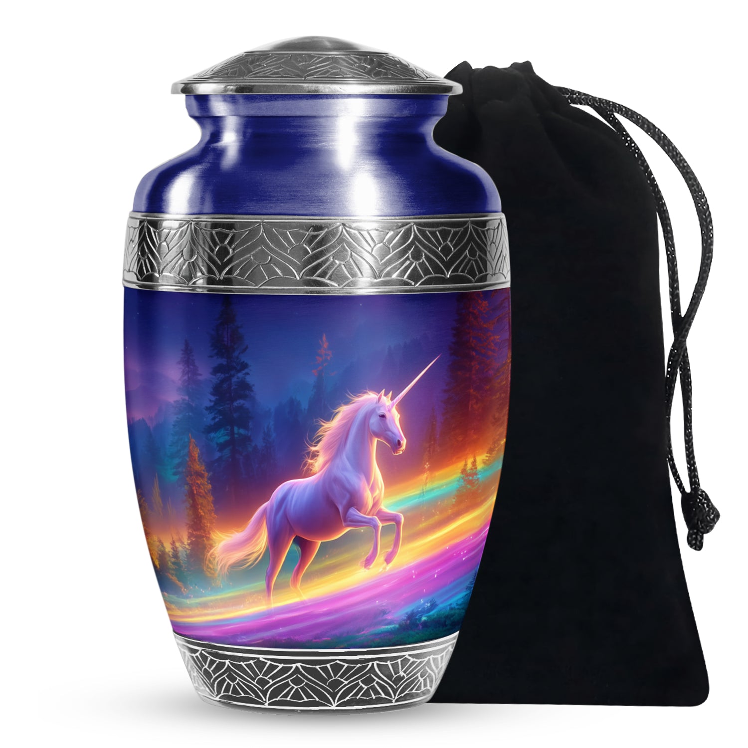 Unicorn Theme Memorial Urn - Rainbow Theme Cremation Urn For Adult Ashes