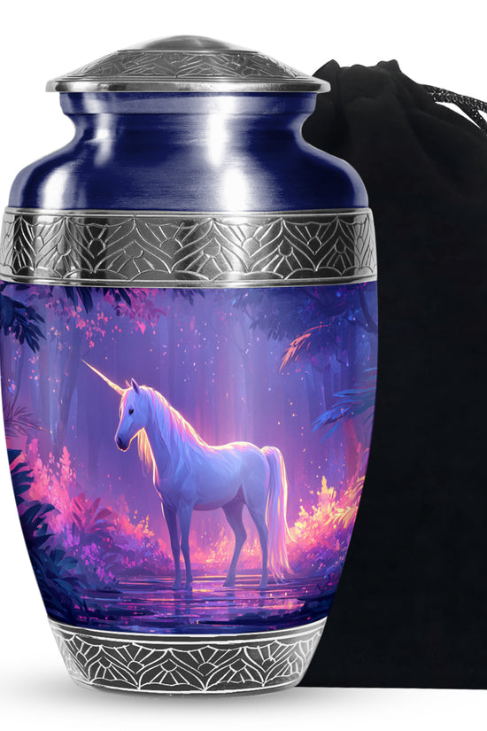 Beautiful Unicorn Cremation Urn - Large Funeral Urn For Human Ashes