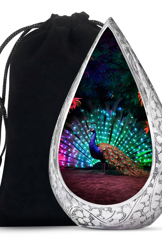 Peacock Bird Memorial Theme Urn - Beautiful Funeral Urn For Human Ashes