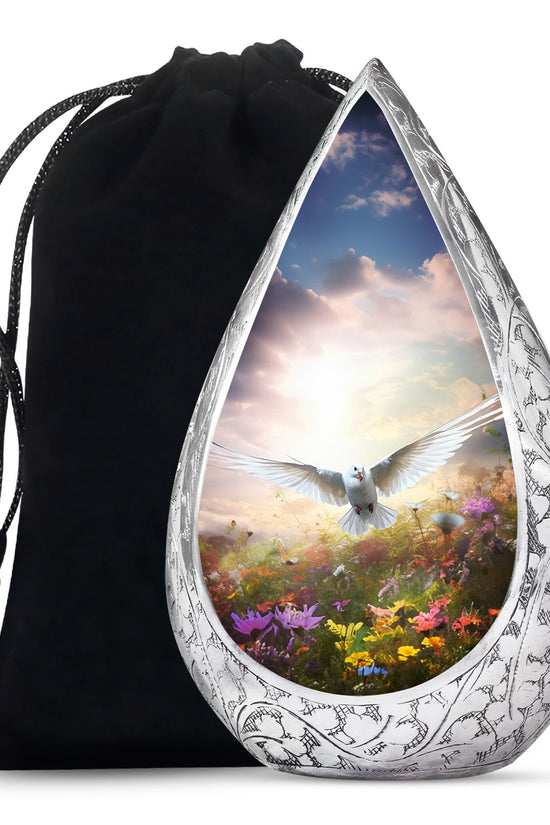 Dove Bird Cremation Urn - White Funeral Urn For Loved Ones