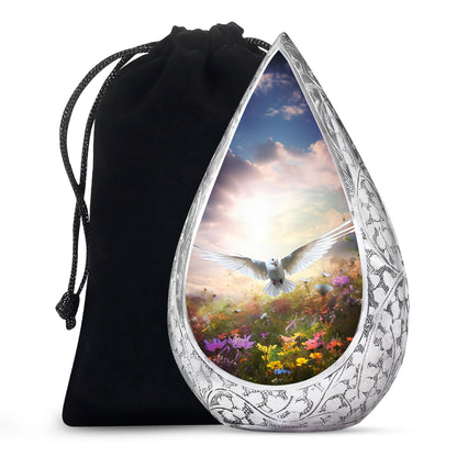 Dove Bird Cremation Urn - White Funeral Urn For Loved Ones