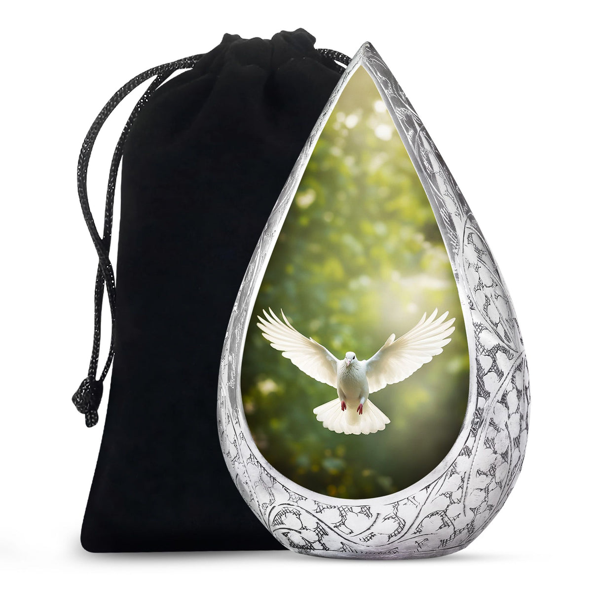Nature Theme Memorial Urn - Dove Bird Cremation Urn For Burial