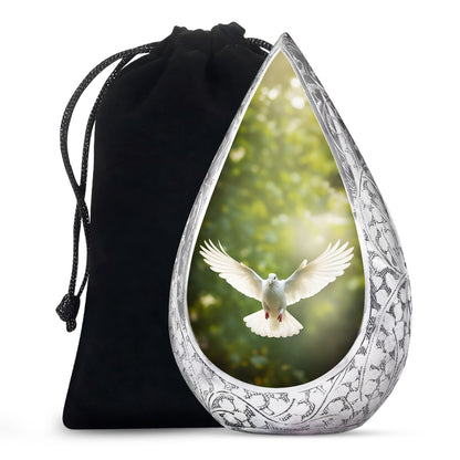 Nature Theme Memorial Urn - Dove Bird Cremation Urn For Burial