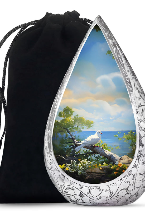 Artistic Theme Memorial Urn - Dove Bird Memorial Urn For Adult Ashes