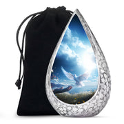 Spiritual White Dove Cremation Urn - Scenic Nature Memorial Urn For Burial
