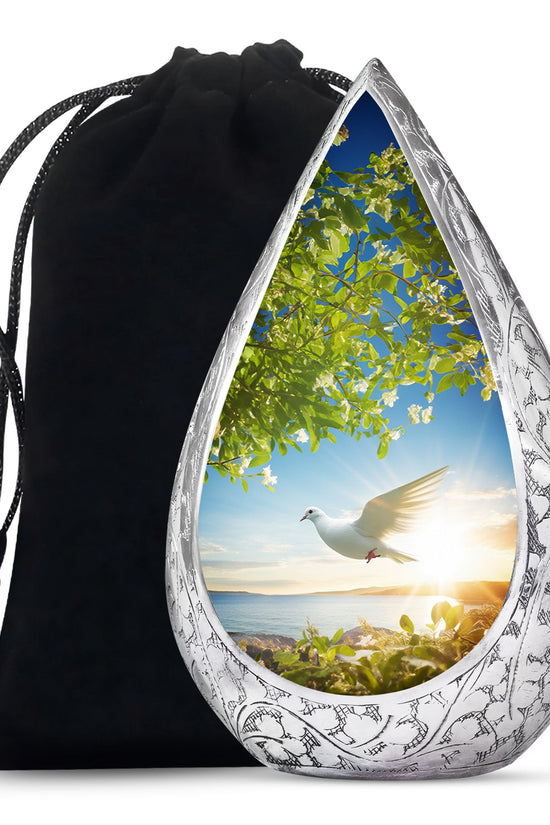 Beautiful Dove Memorial Urn - Large Memorial Urn For Female