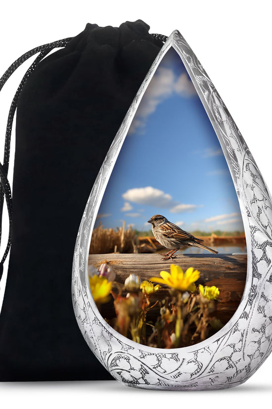 Sparrow Cremation Urn For Ashes - Nature Memorial Urn For Adult Ashes