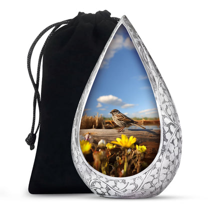 Sparrow Cremation Urn For Ashes - Nature Memorial Urn For Adult Ashes