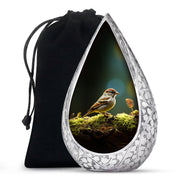 Forest Sparrow Cremation Urn - Nature Funeral Urn For Adult Ashes