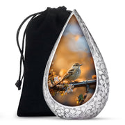 Sparrow Bird Theme Funeral Urn - Aluminium Funeral Urn For Loved Ones