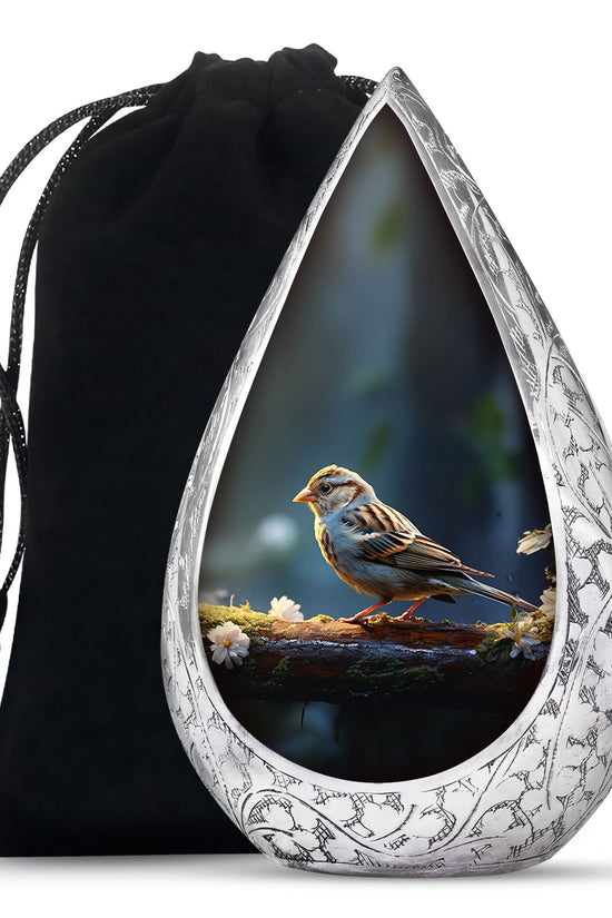 Rustic Sparrow Bird Funeral Urn For Ashes – Memorial Cremation Urn