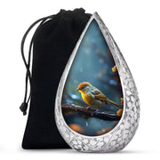 Elegant Sparrow Bird Memorial Urn - Aluminium Ashes Urn For Adults Ashes