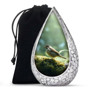 Forest Sparrow Funeral Urn - Aluminium Memorial Urn For Adult Ashes