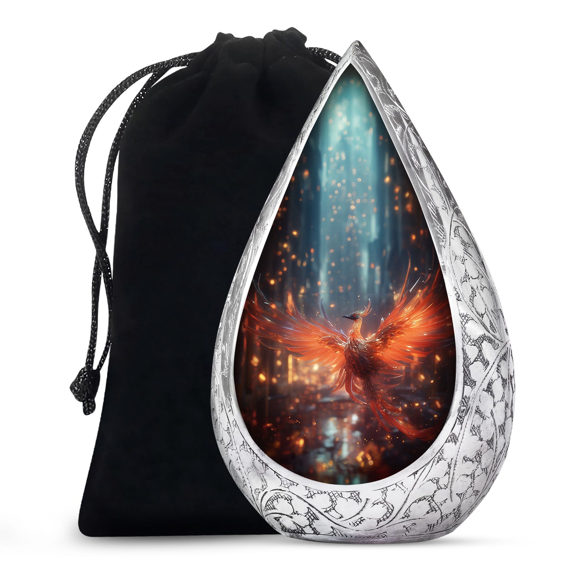 Phoenix Theme Cremation Urn - Large Urns For Human Ashes