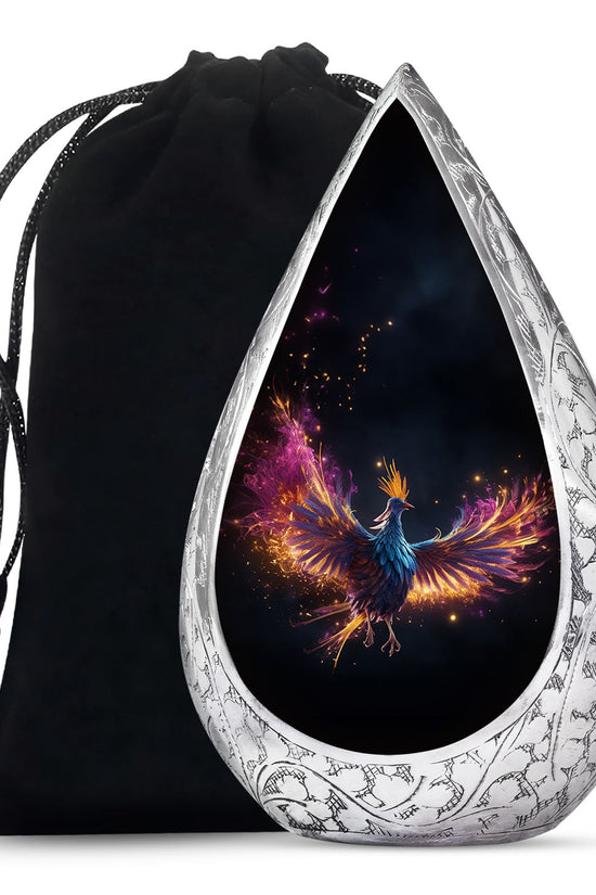 Colourful Phoenix Cremation Urn - Large Aluminum Urn For Ashes