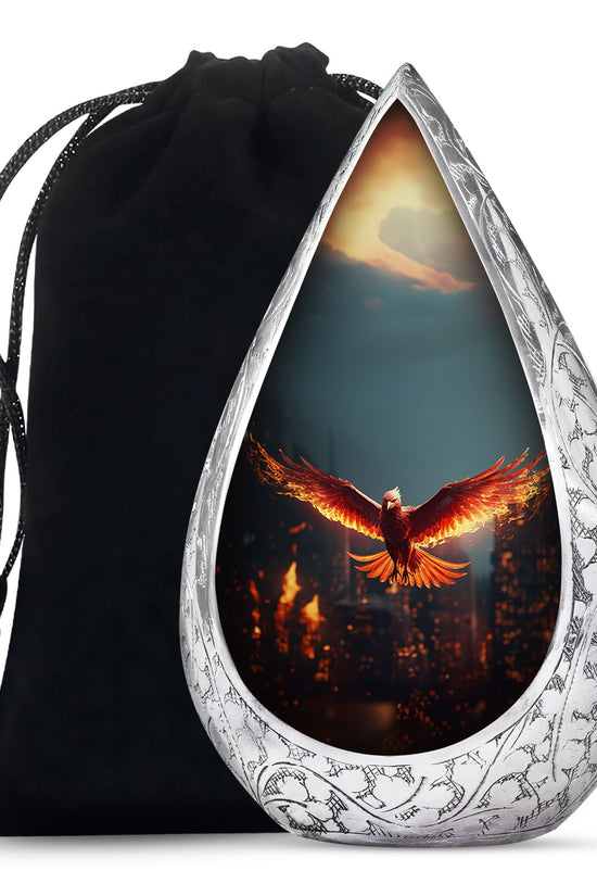 Burning Phoenix Memorial Urn - Unique Fantasy Urn For Male
