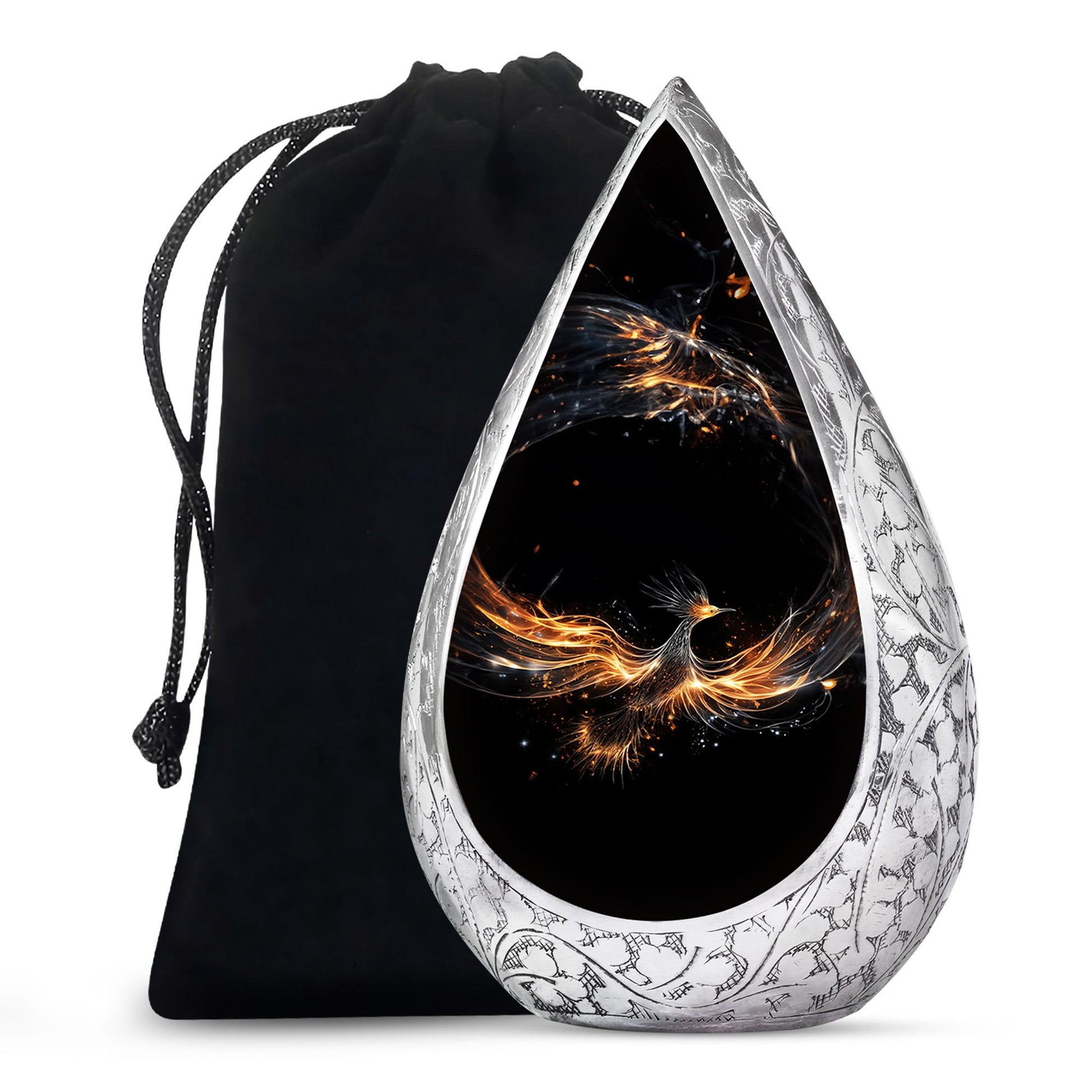Elegant Galaxy Phoenix Urn - Unique Fantasy Cremation Urn For Ashes