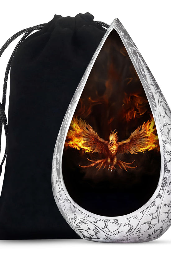 Phoenix Cremation Urn - Black Aluminium Urn For Adult Ashes