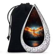Golden Flame Funeral Urn - Decorative Ashes Urn For Men & Women