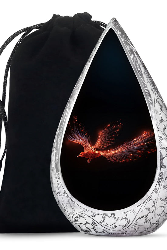 Red Phoenix Ashes Urn - Large Adult Memorial Urn For Loved One