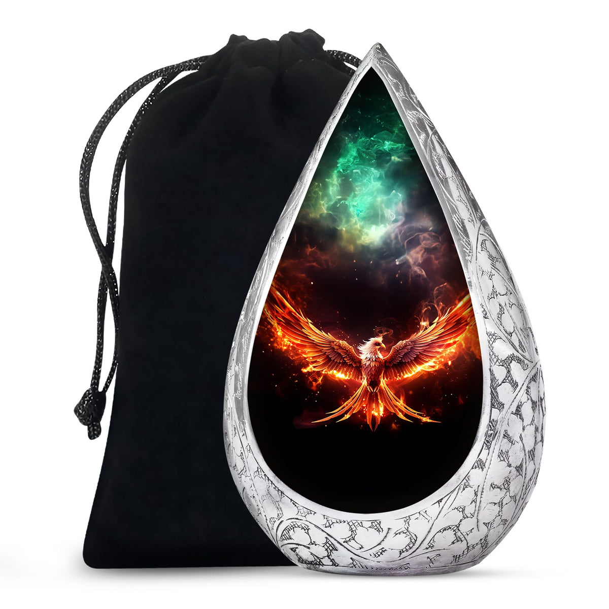 Fire Phoenix Funeral Urn - Fantasy Cremation Urn For Adult Ashes