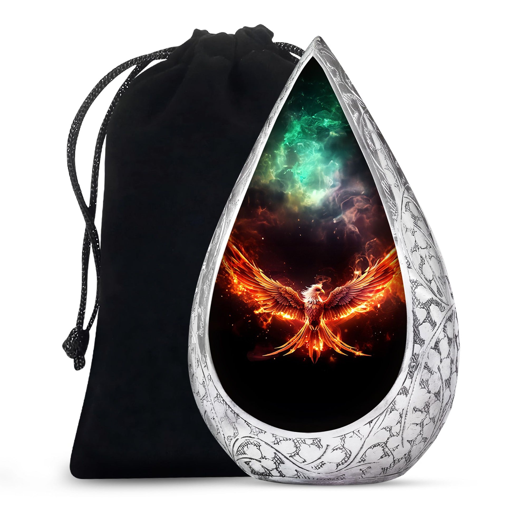 Fire Phoenix Funeral Urn - Fantasy Cremation Urn For Adult Ashes