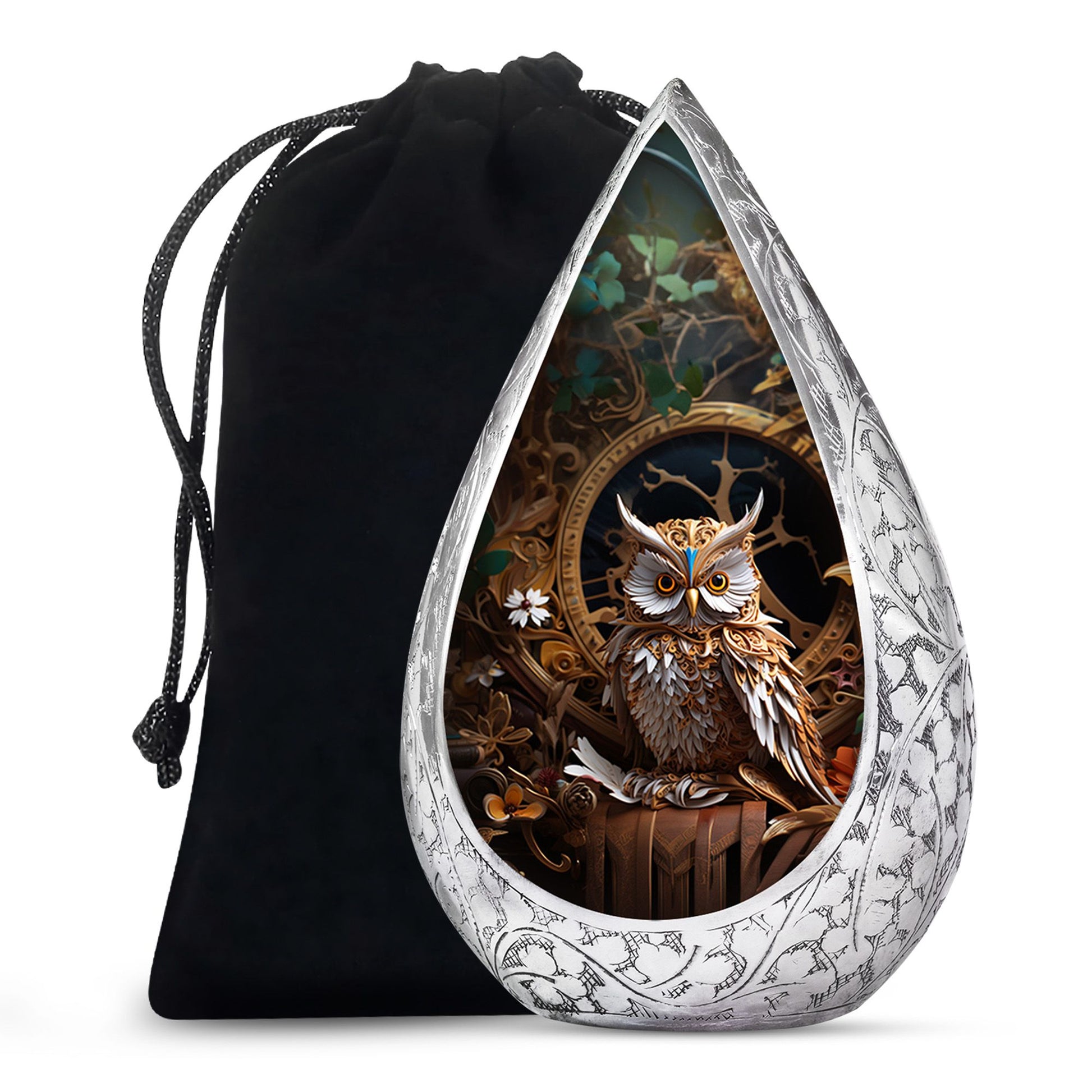 Artistic Owl Funeral Urn - Unique Cremation Urn For Burial