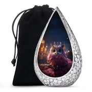 Pink Owl Cremation Urn - Elegant Memorial Urn For Burial