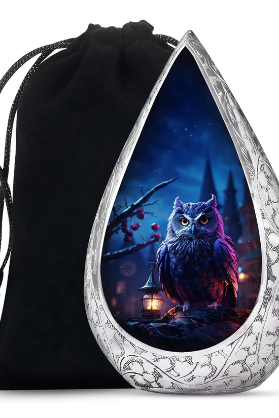 Night Owl Funeral Urn - Artistic Cremation Urn For Adult Ashes