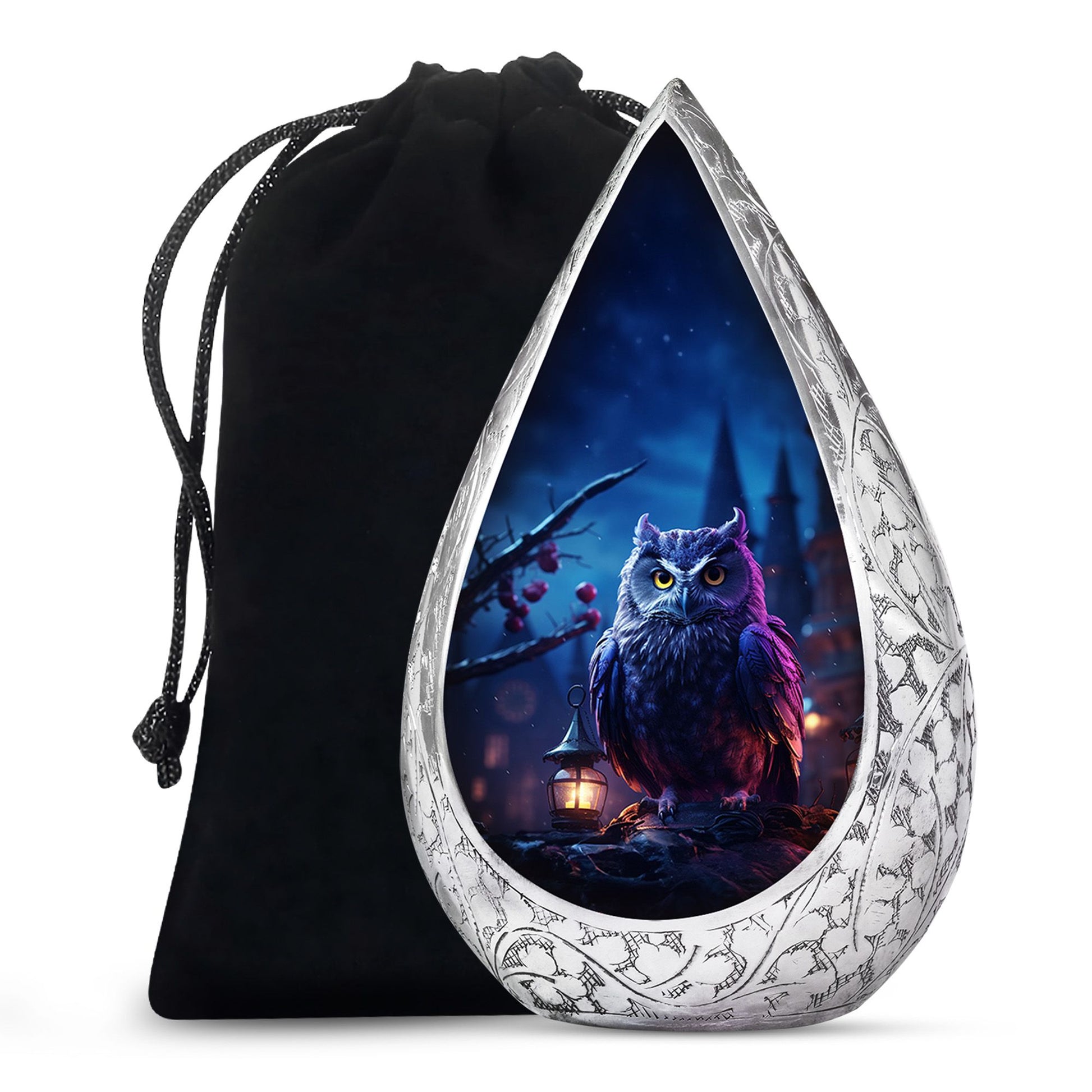 Night Owl Funeral Urn - Artistic Cremation Urn For Adult Ashes