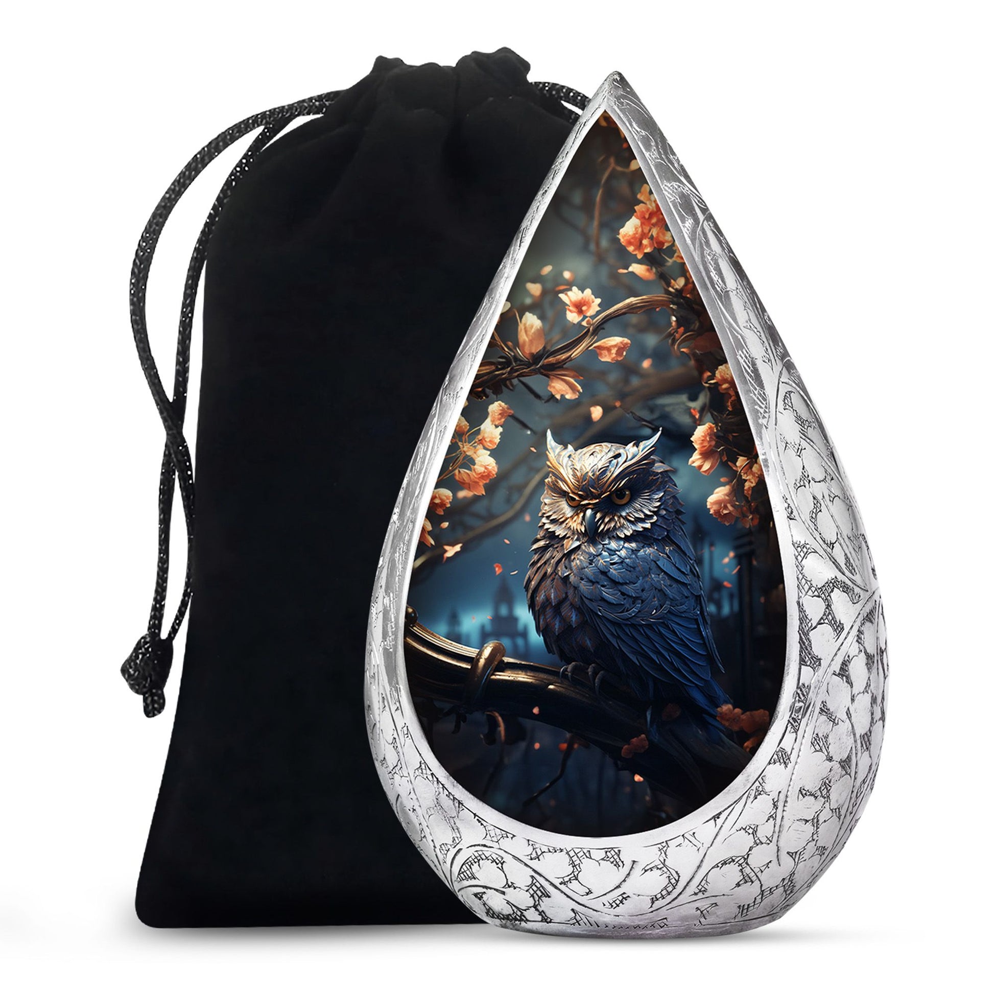 Black Owl Cremation Urn – Elegant Memorial Urn For Human Ashes