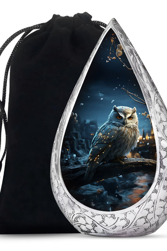 Snow Owl Cremation Urn - Elegant Funeral Urn For Human Ashes