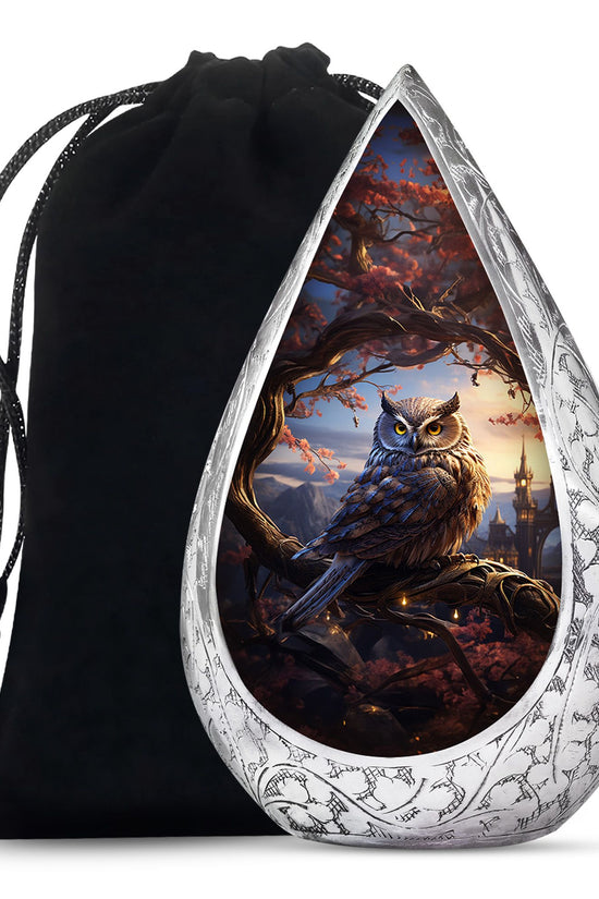 Mystical Owl Memorial Urn - Scenic Cremation Urn For Adults