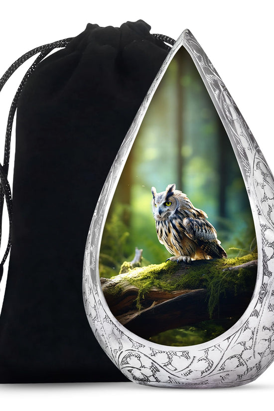 Owl Memorial Urn - Forest Cremation Urn For Human Ashes