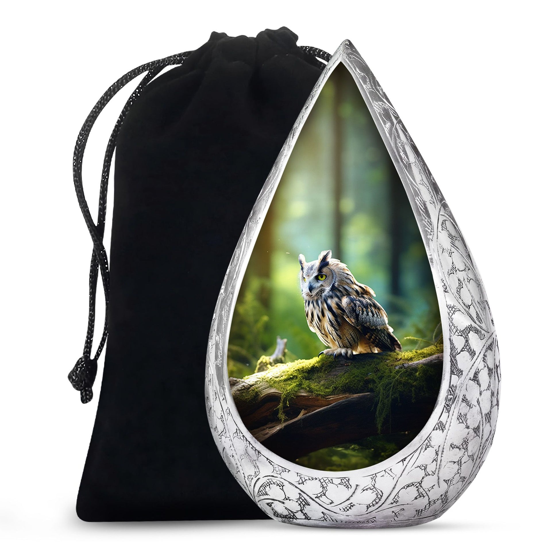 Owl Memorial Urn - Forest Cremation Urn For Human Ashes